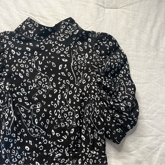 Ted Baker London Black Abstract Cat Mini Dress, Size 2 - Picture 5 of 12